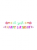 Baner Oh yeah Happy Birthday Boho Girlz 1,5m